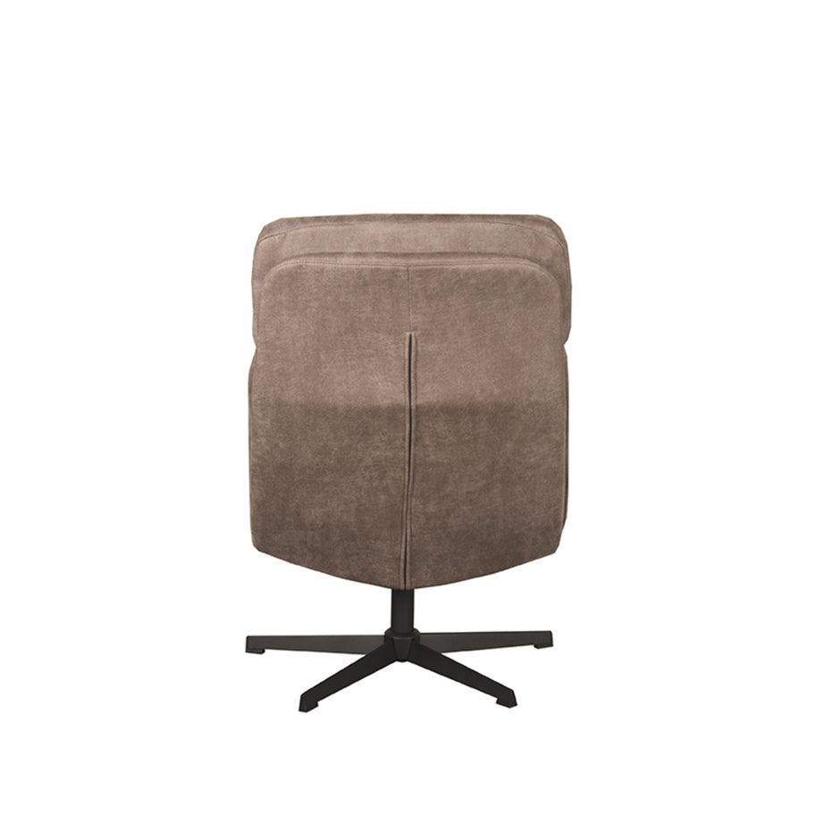 LABEL51 Fauteuils Alvar - Taupe - Kunstleder - Incl. Hocker
