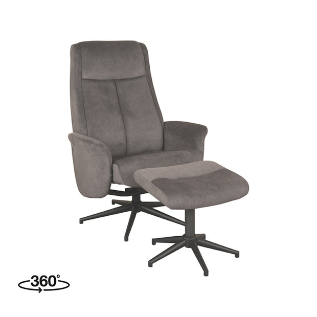 LABEL51 Fauteuils Bergen - Naturel - Velvet - Incl. Hocker