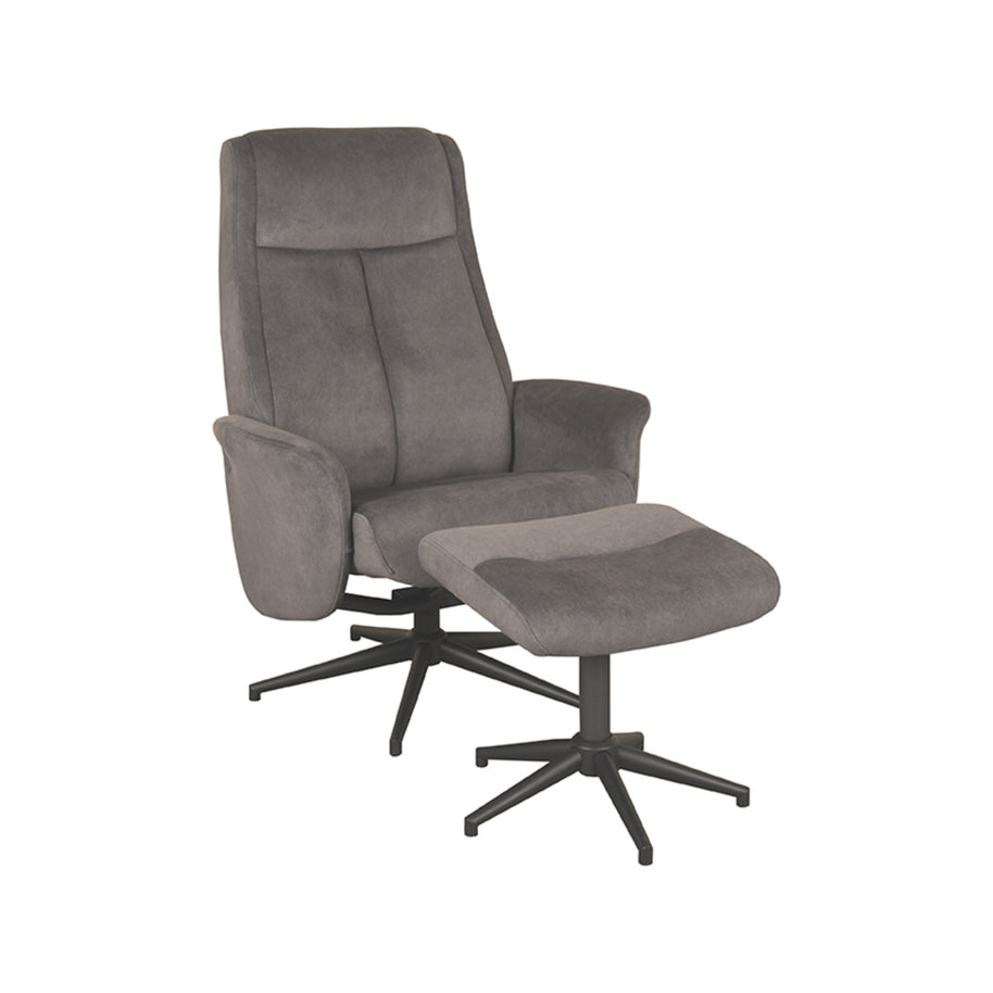 LABEL51 Fauteuils Bergen - Naturel - Velvet - Incl. Hocker