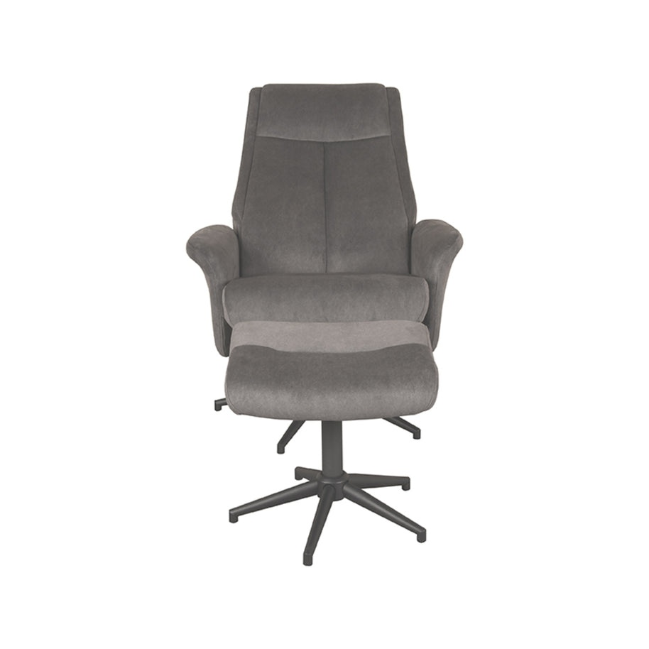 LABEL51 Fauteuils Bergen - Naturel - Velvet - Incl. Hocker