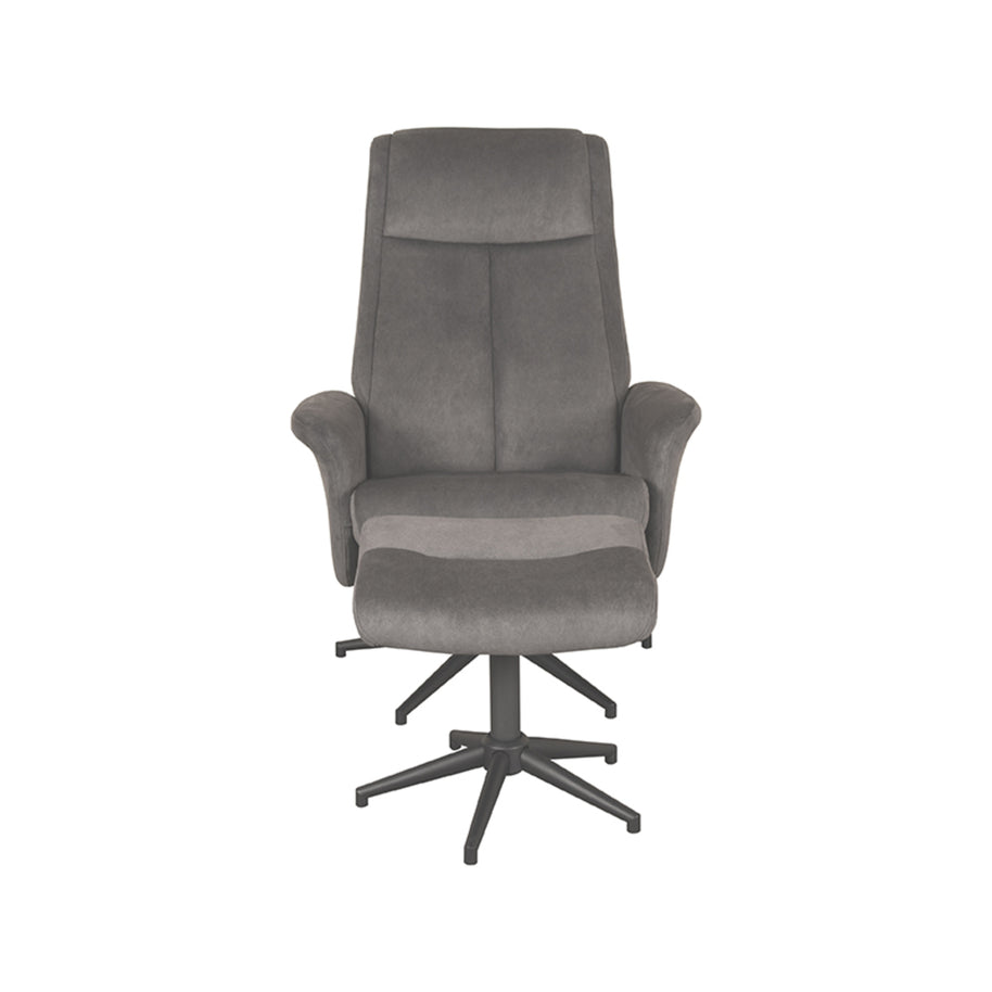 LABEL51 Fauteuils Bergen - Naturel - Velvet - Incl. Hocker