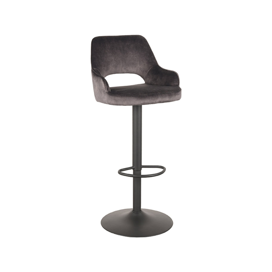 LABEL51 Barkrukken Fer - Antraciet - Velvet - Gaslift