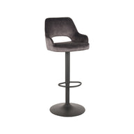 LABEL51 Barkrukken Fer - Antraciet - Velvet - Gaslift