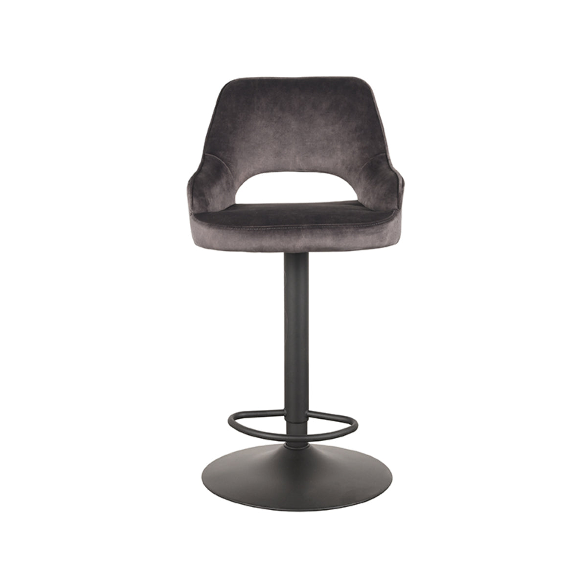 LABEL51 Barkrukken Fer - Antraciet - Velvet - Gaslift
