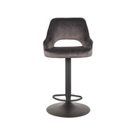 LABEL51 Barkrukken Fer - Antraciet - Velvet - Gaslift