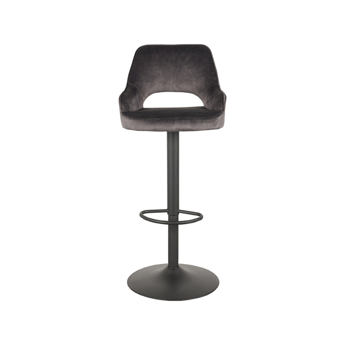 LABEL51 Barkrukken Fer - Antraciet - Velvet - Gaslift