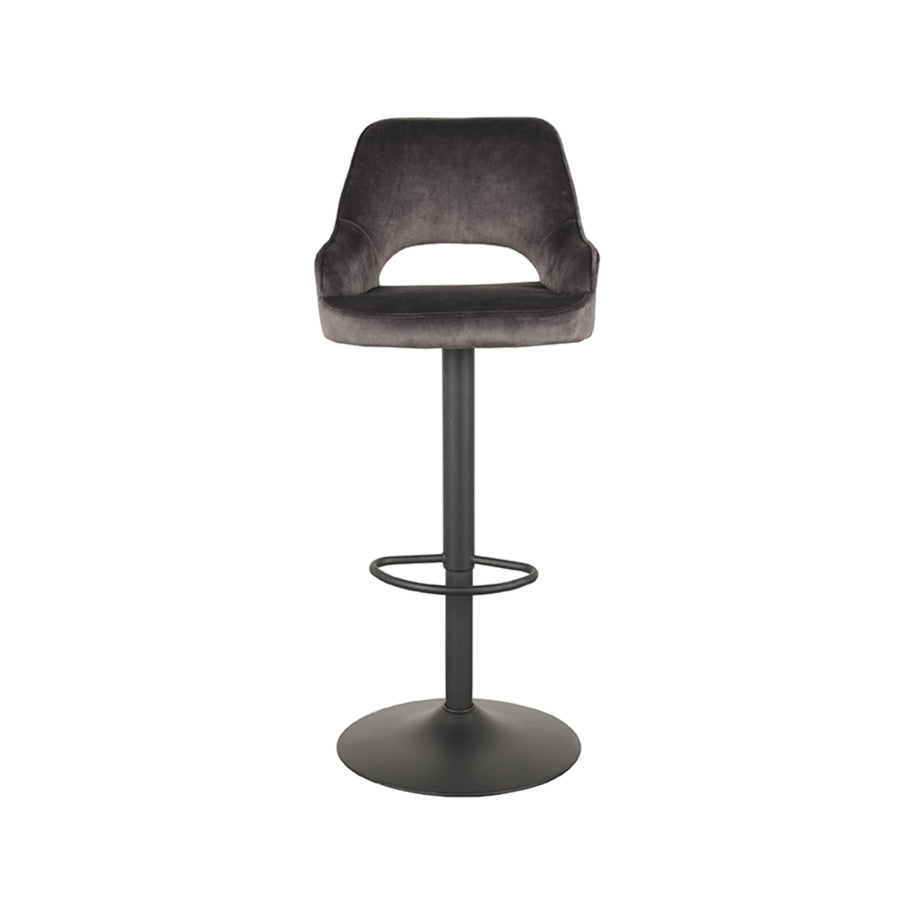LABEL51 Barkrukken Fer - Antraciet - Velvet - Gaslift
