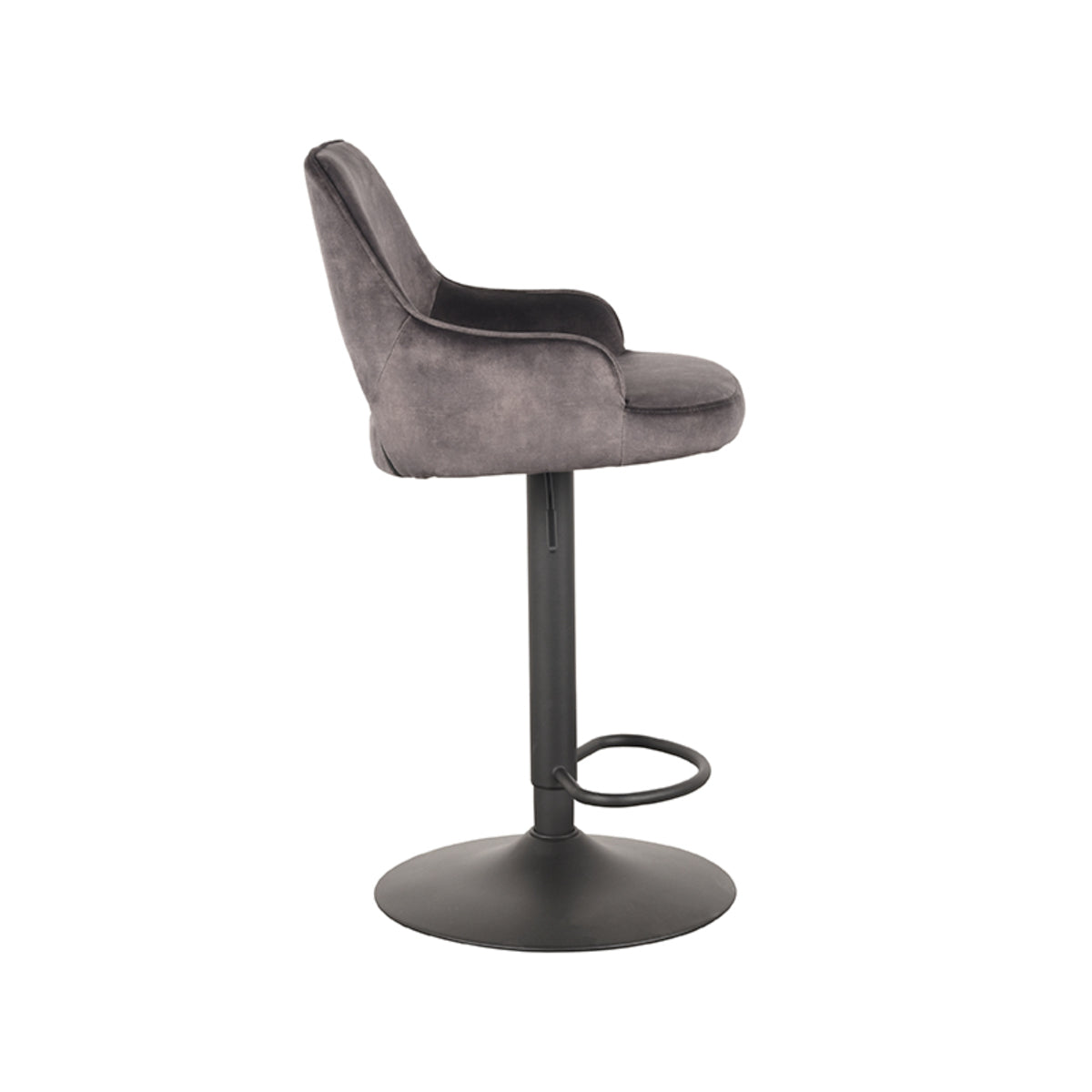 LABEL51 Barkrukken Fer - Antraciet - Velvet - Gaslift