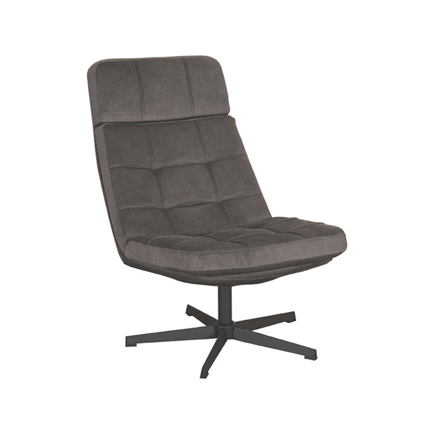 LABEL51 Fauteuils Alvar - Antraciet - Velvet - Excl. Hocker