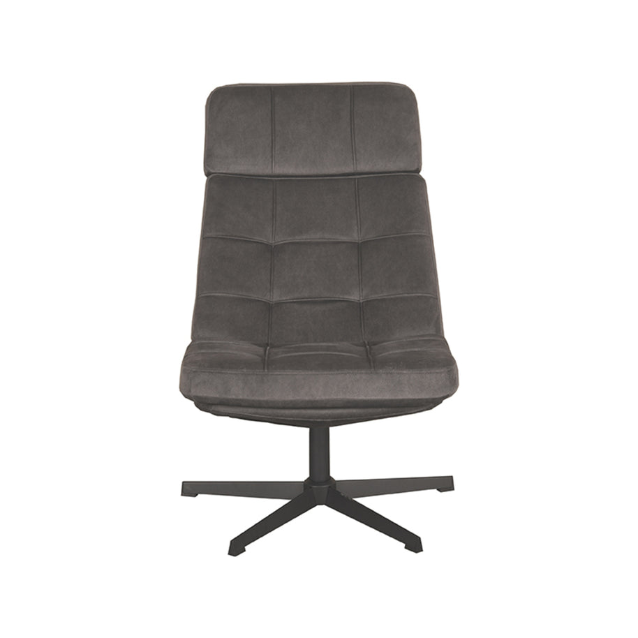 LABEL51 Fauteuils Alvar - Antraciet - Velvet - Excl. Hocker