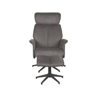 LABEL51 Fauteuils Verdal - Antraciet - Velvet - Incl. Hocker