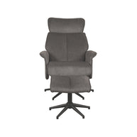 LABEL51 Fauteuils Verdal - Antraciet - Velvet - Incl. Hocker