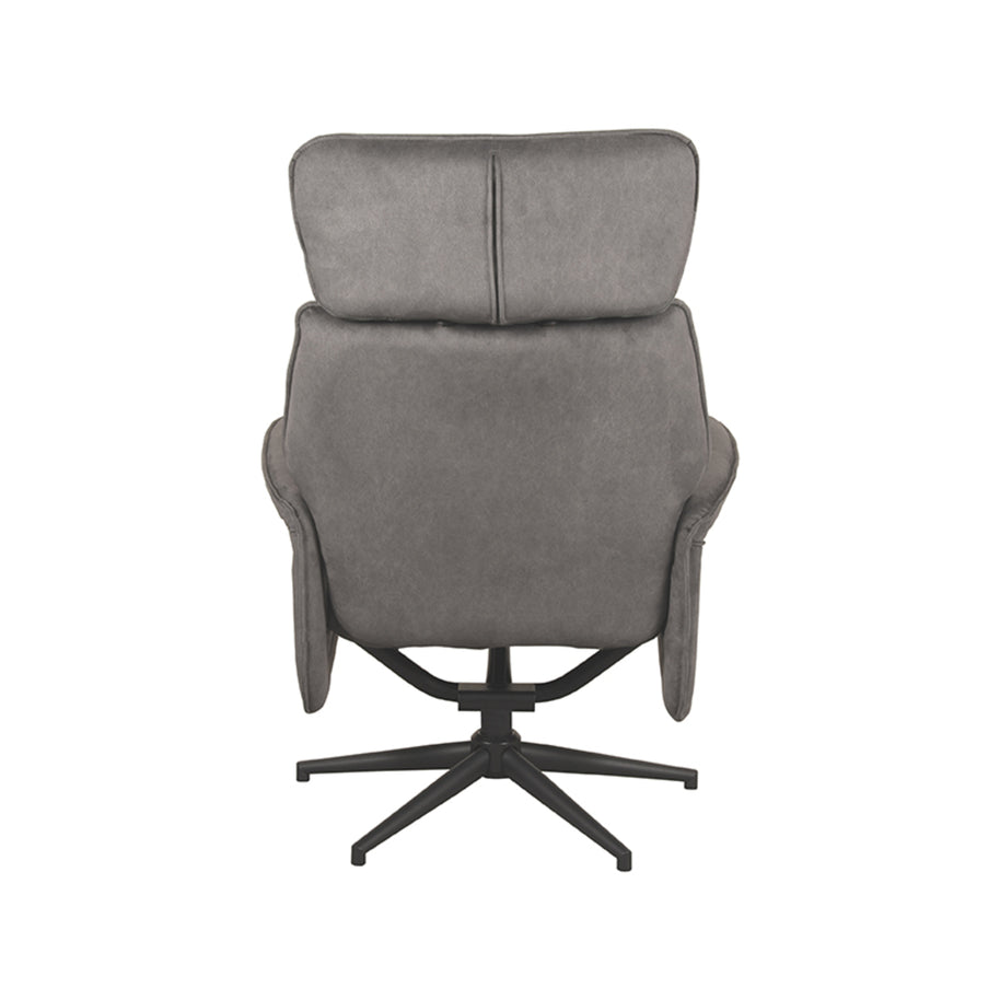 LABEL51 Fauteuils Verdal - Antraciet - Velvet - Incl. Hocker