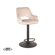 LABEL51 Barkrukken Fer - Naturel - Velours - Gaslift