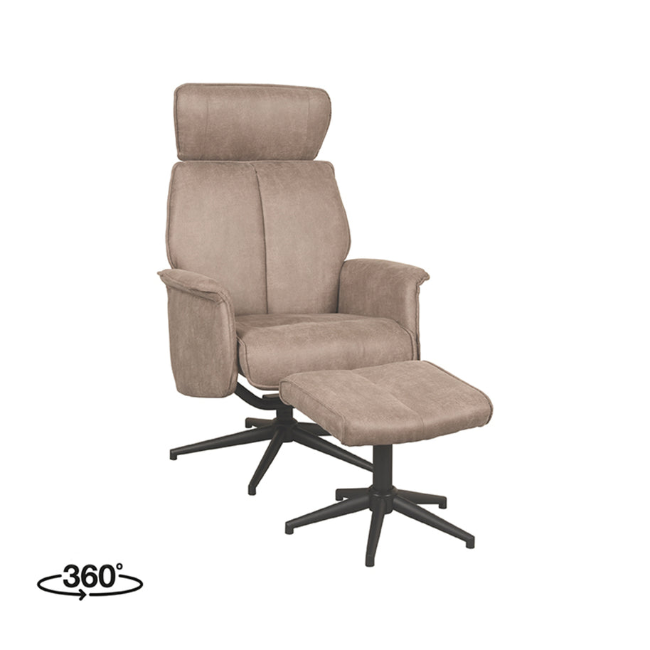 LABEL51 Fauteuils Verdal - Roze - Kunstleder - Incl. Hocker
