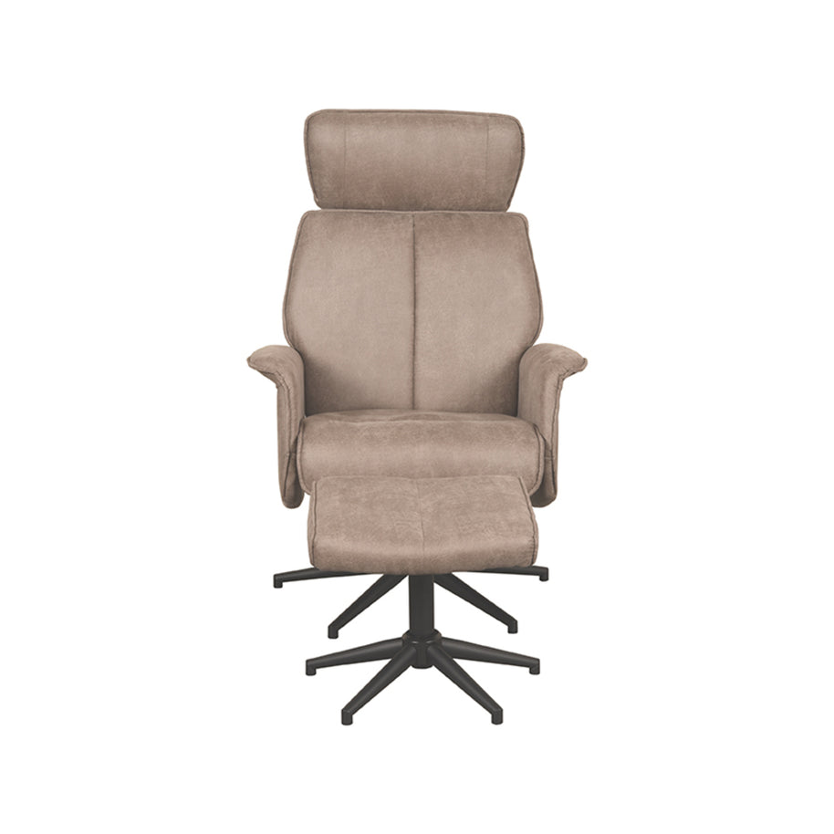 LABEL51 Fauteuils Verdal - Roze - Kunstleder - Incl. Hocker