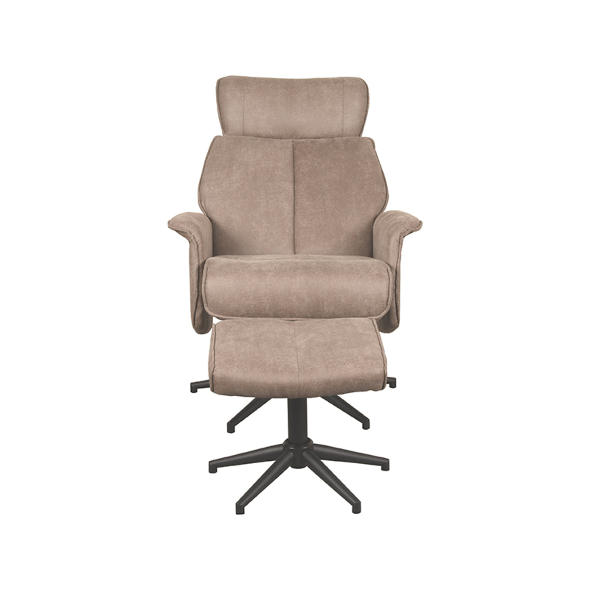 LABEL51 Fauteuils Verdal - Roze - Kunstleder - Incl. Hocker