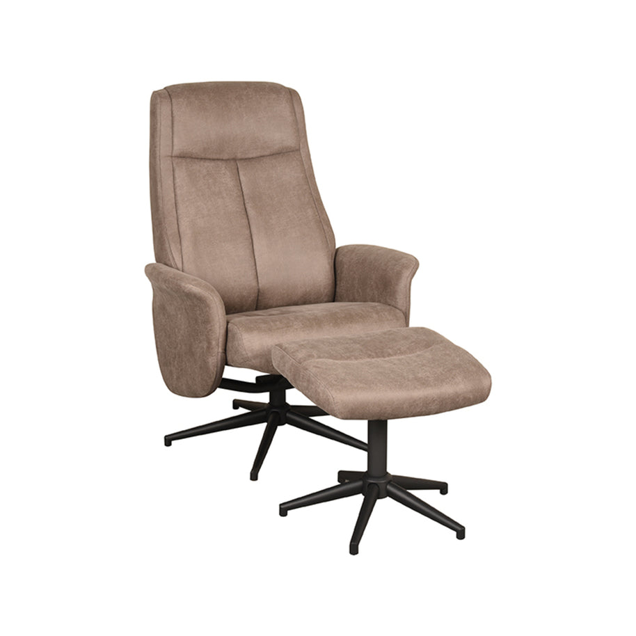 LABEL51 Fauteuils Bergen - Mushroom - Kunstleder - Incl. Hocker
