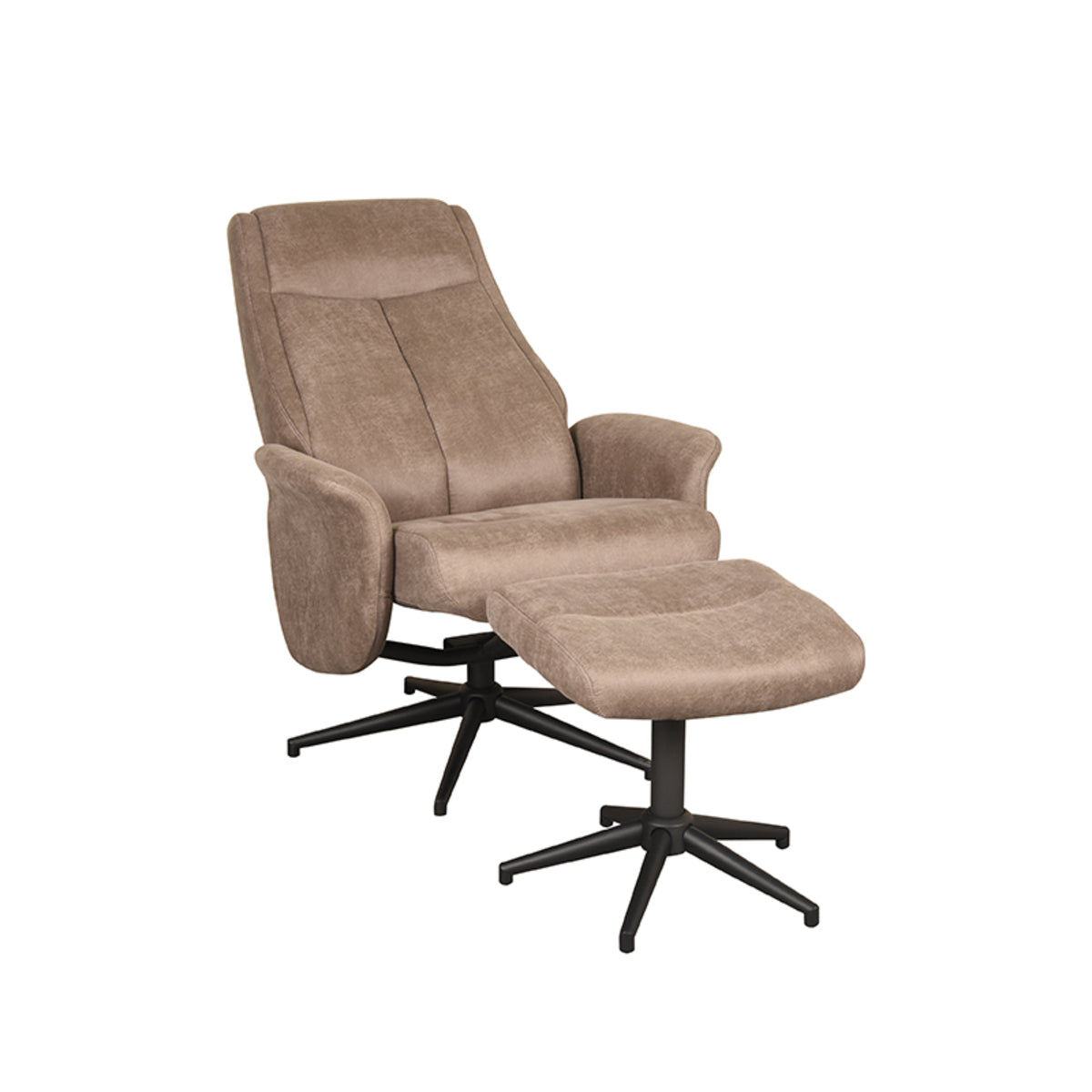 LABEL51 Fauteuils Bergen - Mushroom - Kunstleder - Incl. Hocker