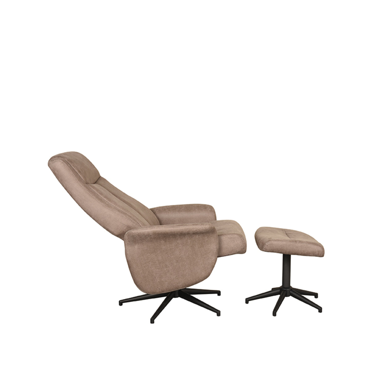 LABEL51 Fauteuils Bergen - Mushroom - Kunstleder - Incl. Hocker