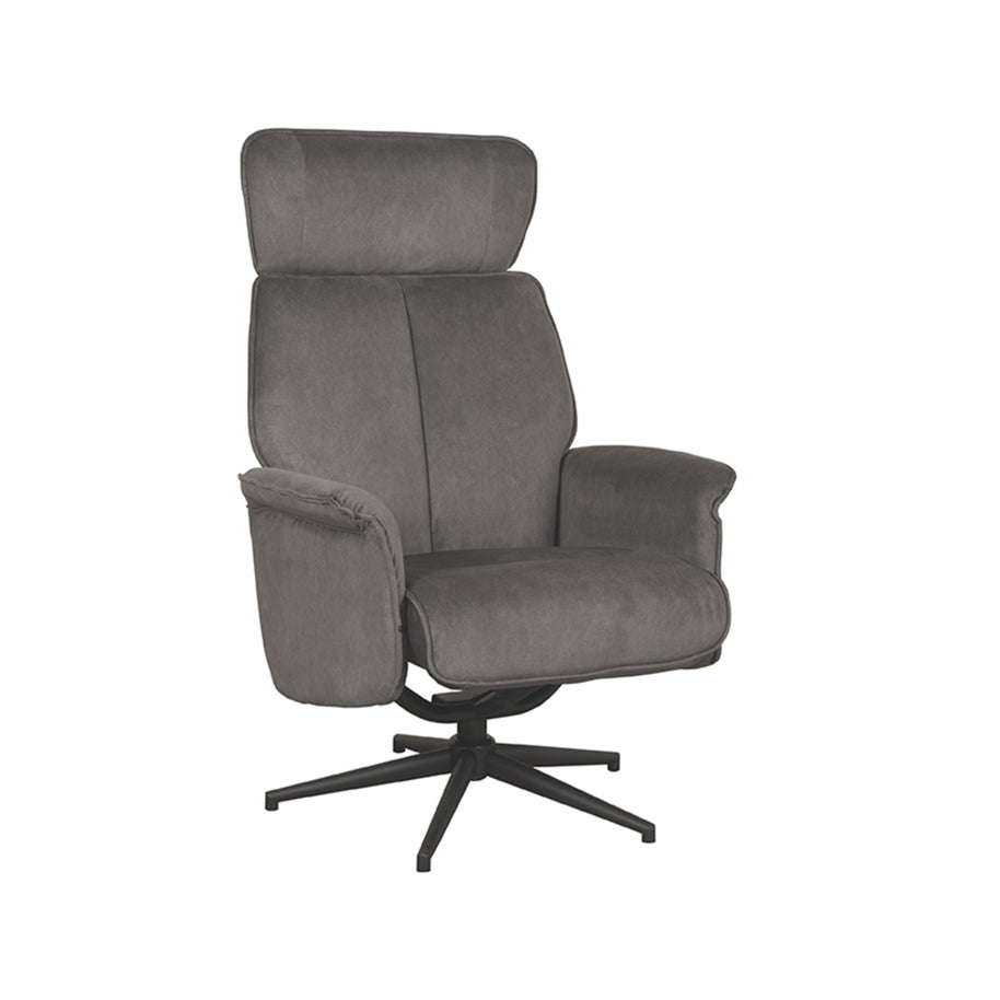 LABEL51 Fauteuils Verdal - Antraciet - Velvet - Excl. Hocker