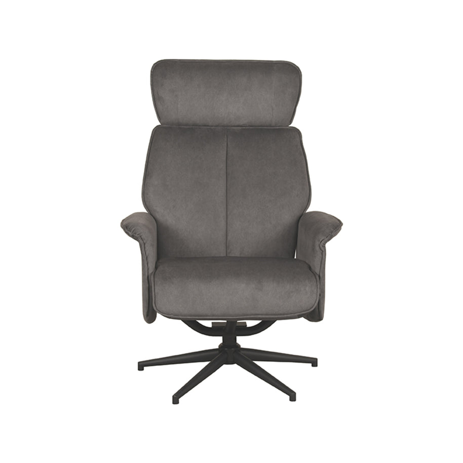 LABEL51 Fauteuils Verdal - Antraciet - Velvet - Excl. Hocker