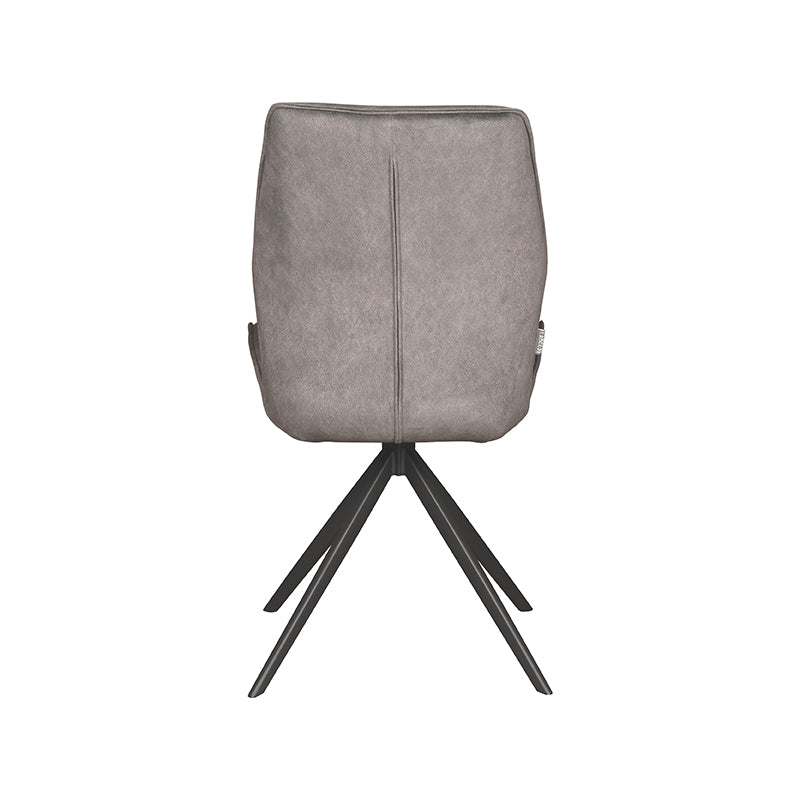 LABEL51 Eetkamerstoelen Comfy - Antraciet - Velvet - Zwart Metalen Frame