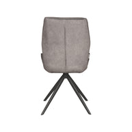 LABEL51 Eetkamerstoelen Comfy - Antraciet - Velvet - Zwart Metalen Frame
