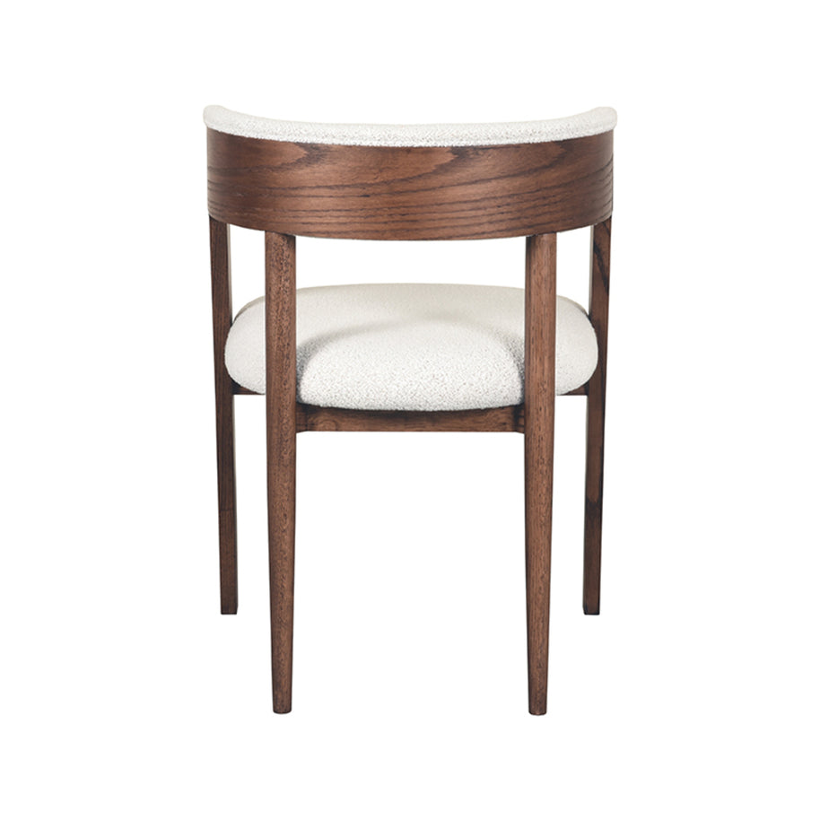 LABEL51 Eetkamerstoelen Sasha - Ecru - Boucle - Walnoot Houten Frame