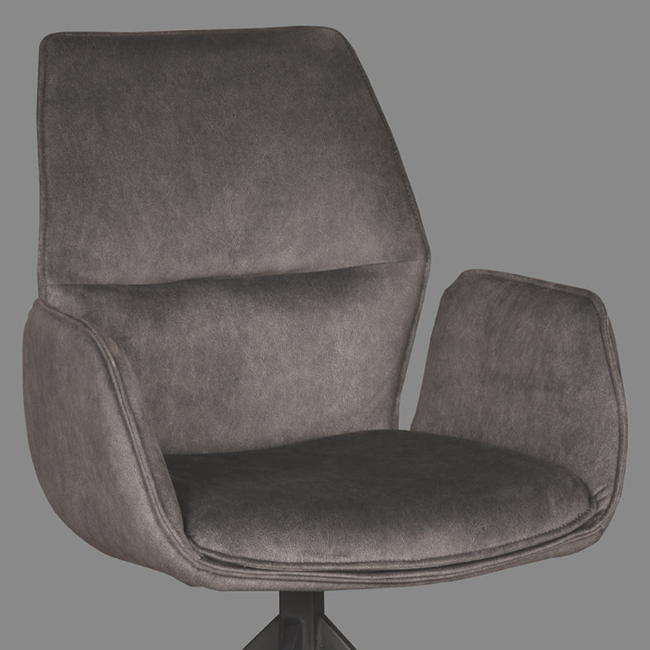 LABEL51 Eetkamerstoelen Mellow - Antraciet - Velvet - Zwart Metalen Frame