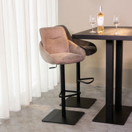 LABEL51 Barkrukken Beauty - Taupe - Micro Suede - Gaslift