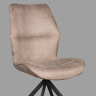 LABEL51 Eetkamerstoelen Comfy - Taupe - Kunstleder - Zwart Metalen Frame