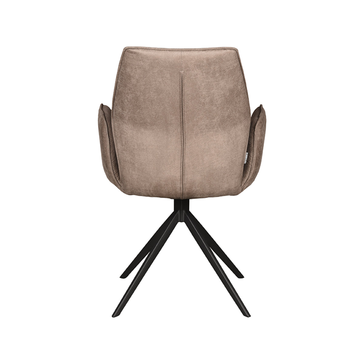 LABEL51 Eetkamerstoelen Mellow - Taupe - Kunstleder - Zwart Metalen Frame