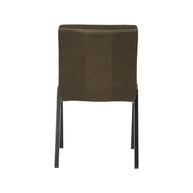 LABEL51 Eetkamerstoelen Matz - Army - Kunstleder - Zwart Metalen Frame