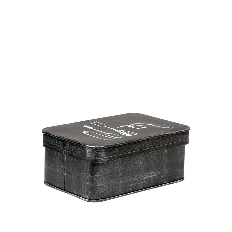 LABEL51 Opbergdozen en manden Make-Up opbergkist - Antiek Zwart - Metaal - One Size