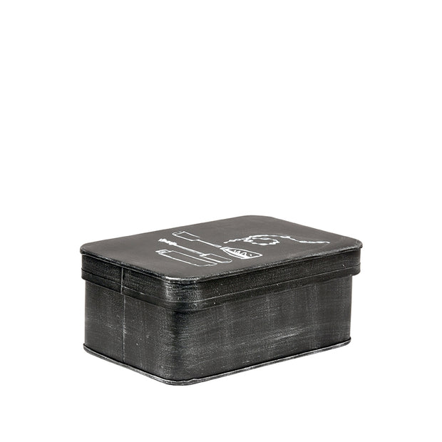 LABEL51 Opbergdozen en manden Make-Up opbergkist - Antiek Zwart - Metaal - One Size