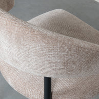 LABEL51 Eetkamerstoelen Bliss - Clay - Chenille - Zwart Metalen Frame