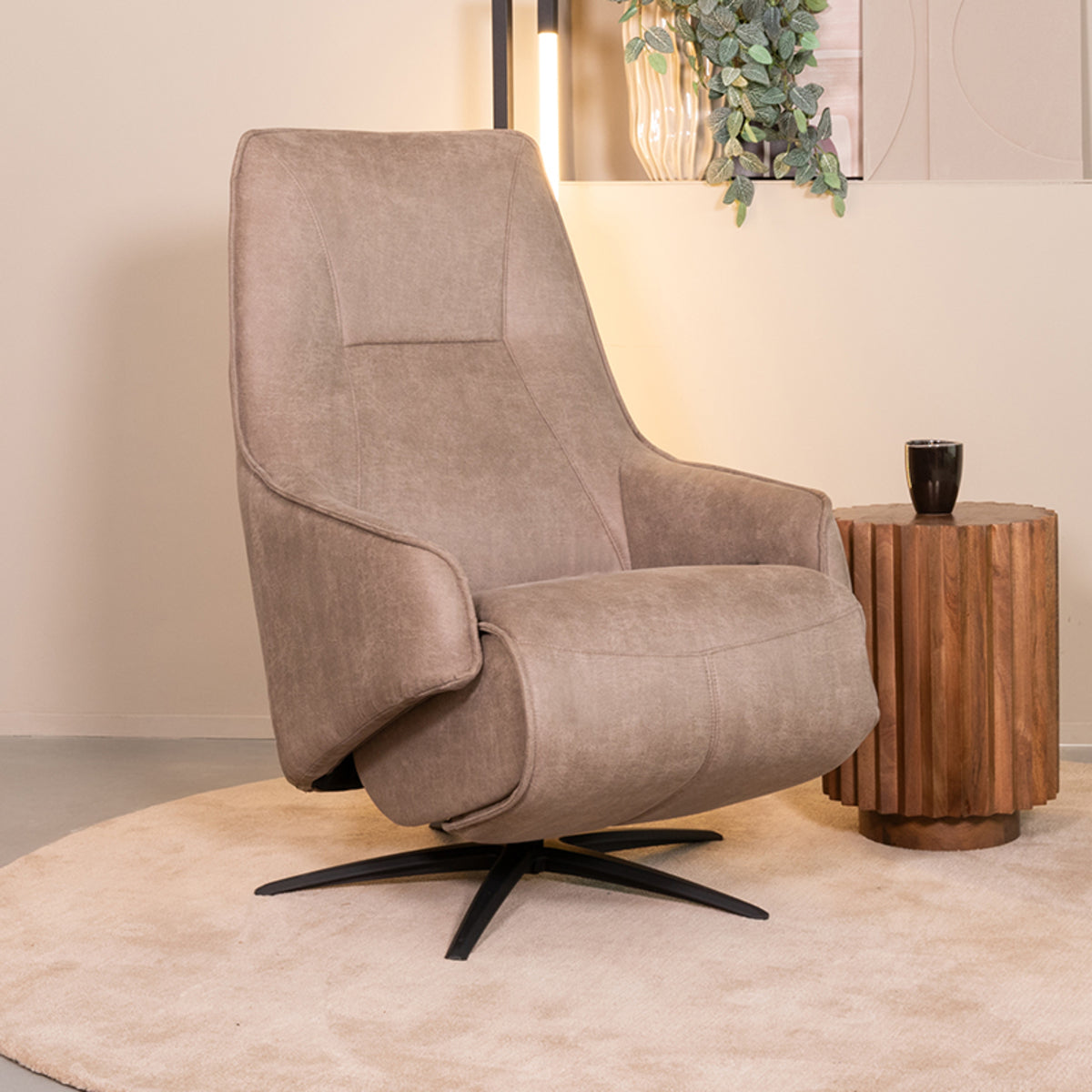 LABEL51 Fauteuils Odense - Taupe - Kunstleder - One Size