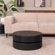 LABEL51 Salontafels Milly - Zwart - Mangohout - 70 cm - Rond