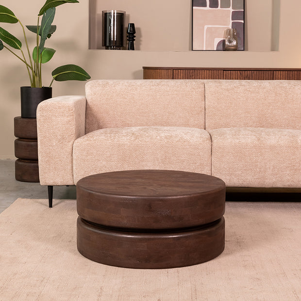 LABEL51 Salontafels Milly - Espresso - Mangohout - 70 cm - Rond
