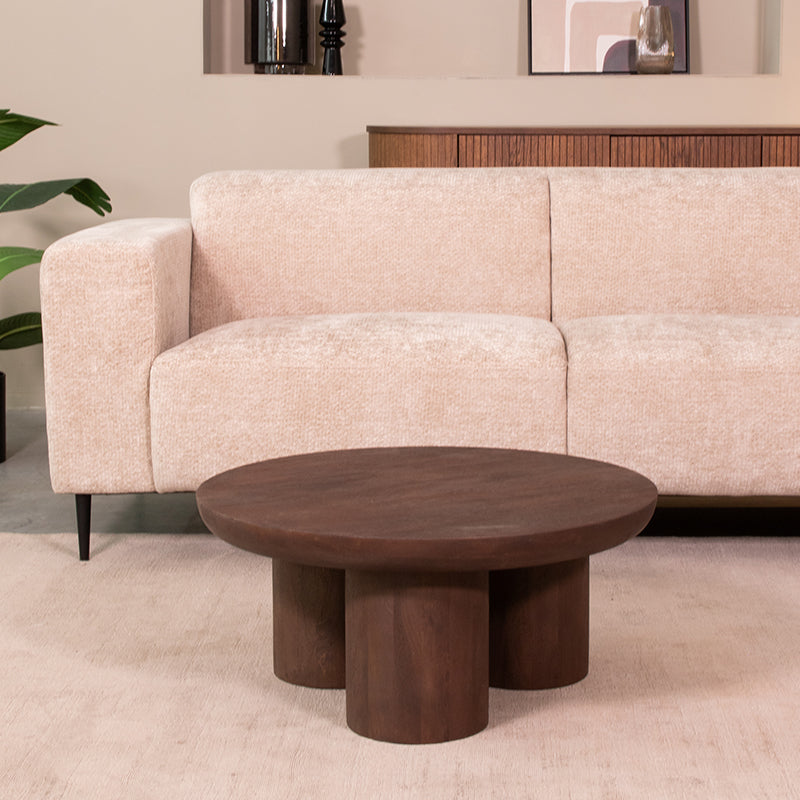 LABEL51 Salontafels Olly - Espresso - Mangohout - 90 cm - Rond