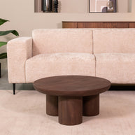 LABEL51 Salontafels Olly - Espresso - Mangohout - 90 cm - Rond
