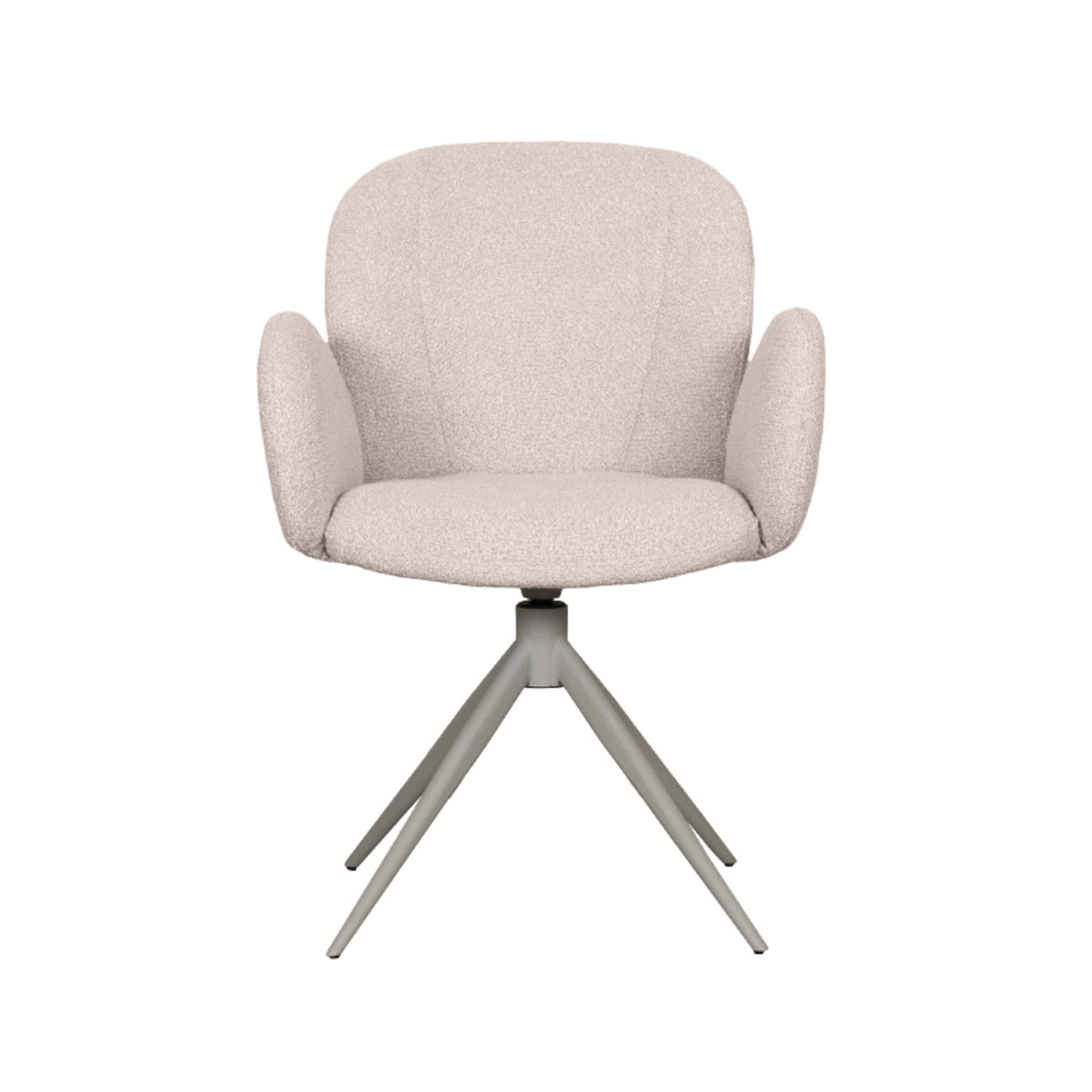 LABEL51 Eetkamerstoelen Kimball - Naturel - Boucle - Taupe Metalen Frame
