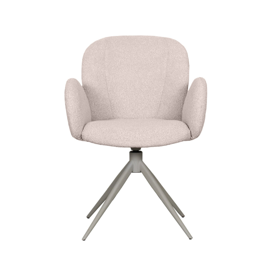 LABEL51 Eetkamerstoelen Kimball - Naturel - Boucle - Taupe Metalen Frame