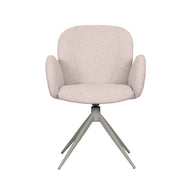 LABEL51 Eetkamerstoelen Kimball - Naturel - Boucle - Taupe Metalen Frame