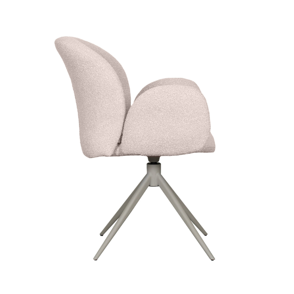 LABEL51 Eetkamerstoelen Kimball - Naturel - Boucle - Taupe Metalen Frame