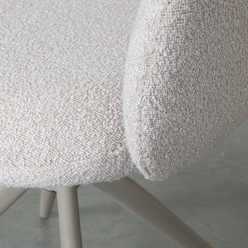 LABEL51 Eetkamerstoelen Kimball - Naturel - Boucle - Taupe Metalen Frame