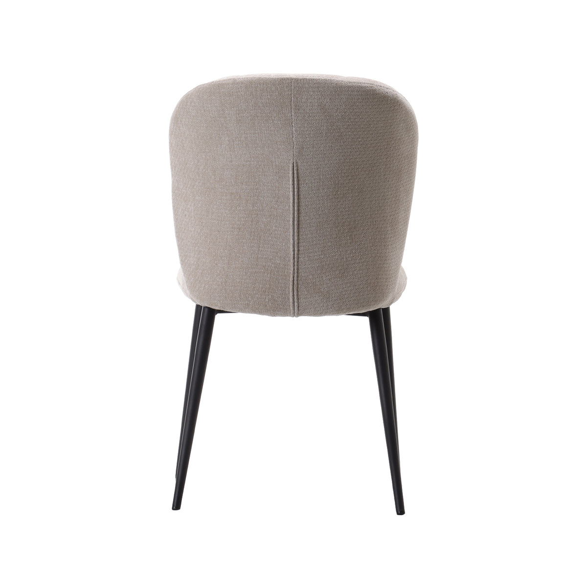 LABEL51 Eetkamerstoelen Vino - Naturel - Chenille - Zwart Metalen Frame