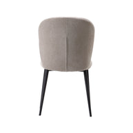 LABEL51 Eetkamerstoelen Vino - Naturel - Chenille - Zwart Metalen Frame