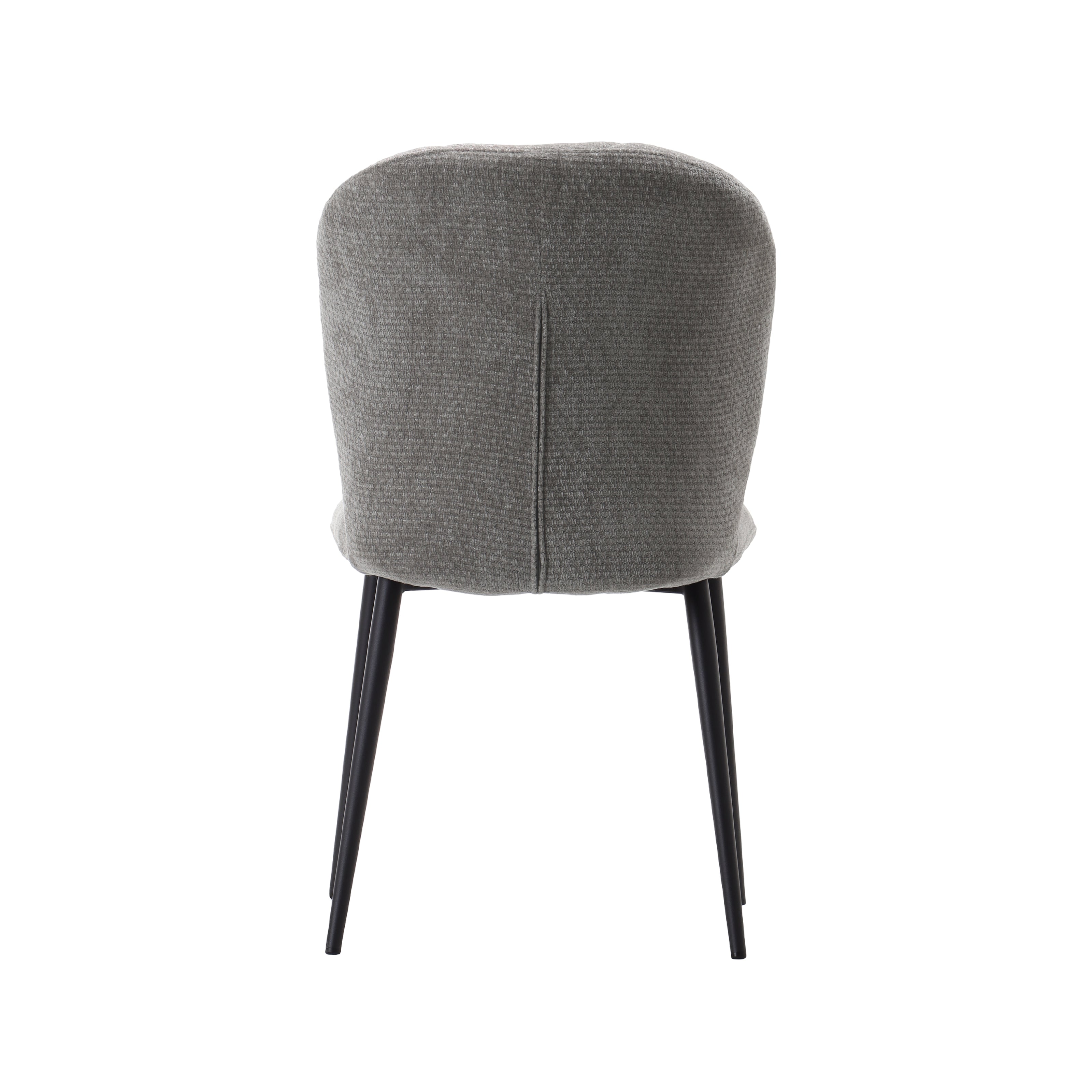 LABEL51 Eetkamerstoelen Vino - Stone - Chenille - Zwart Metalen Frame